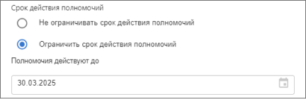 Выбор срока действия полномочий